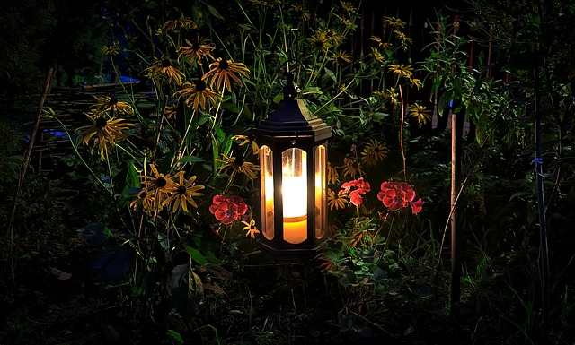 lampa u květin